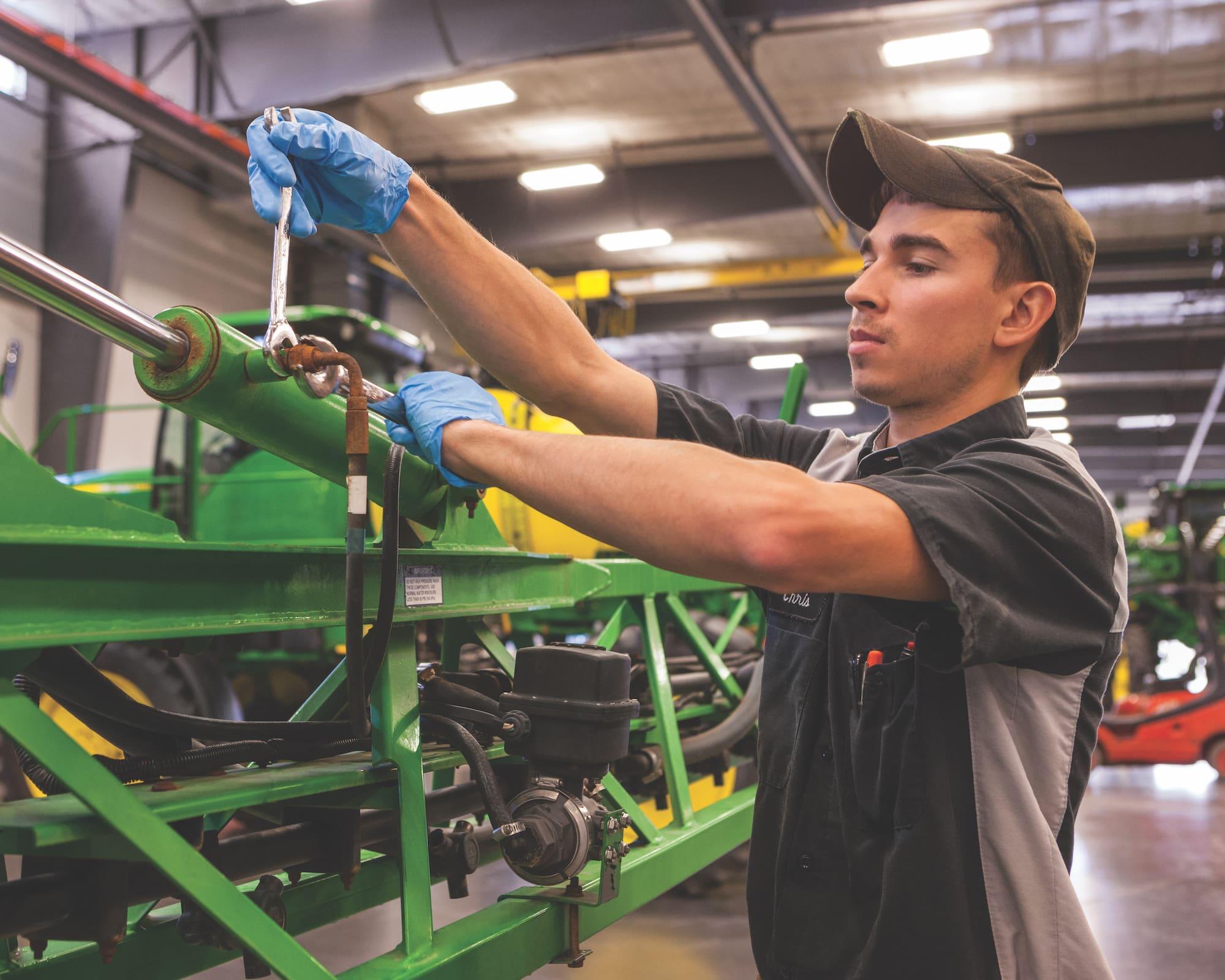 service technician working on equipment